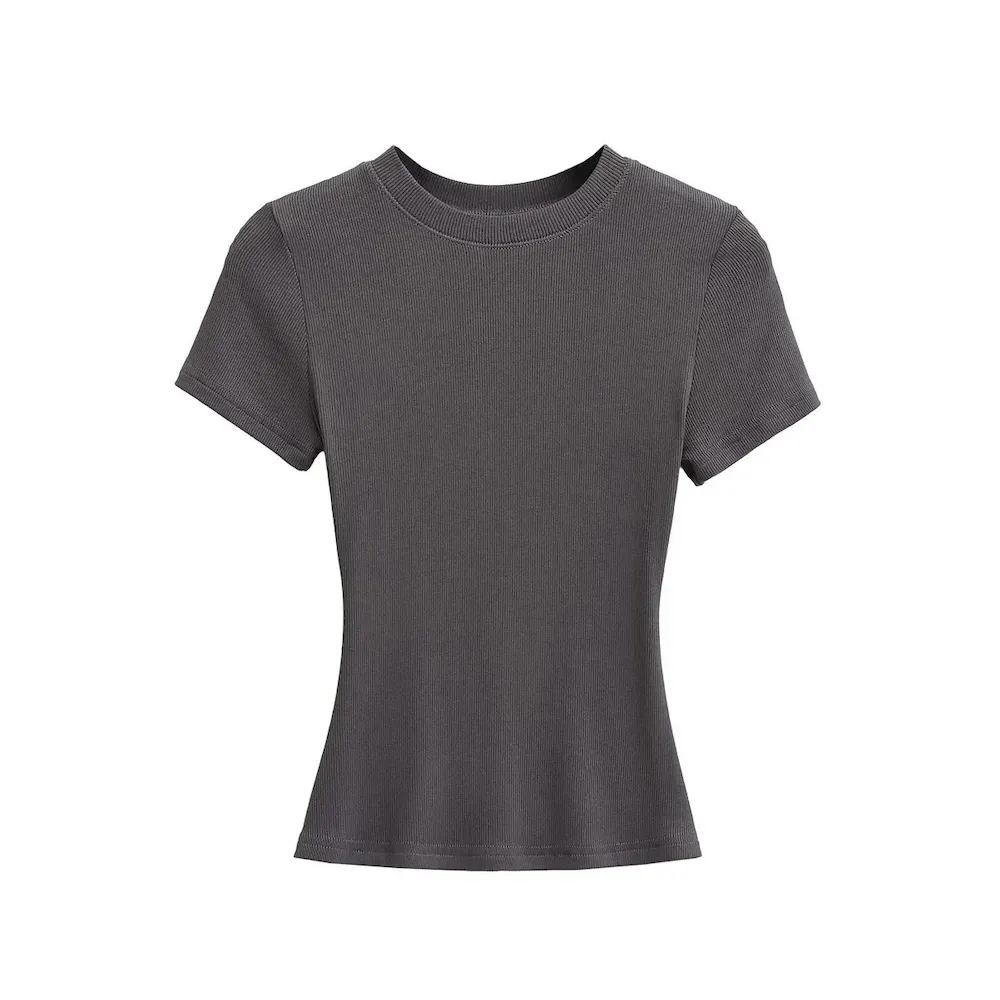 Women Simple Solid Color Short Sleeve T-Shirt - Image 5