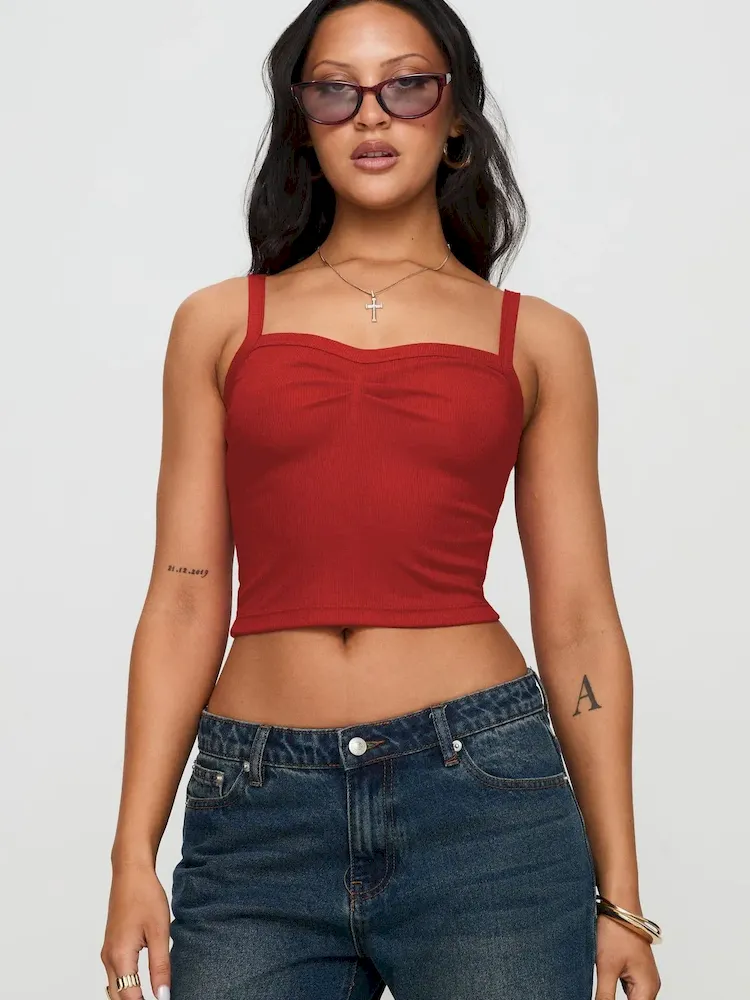 Women Fashion Solid Color Cropped Camisole - Image 8