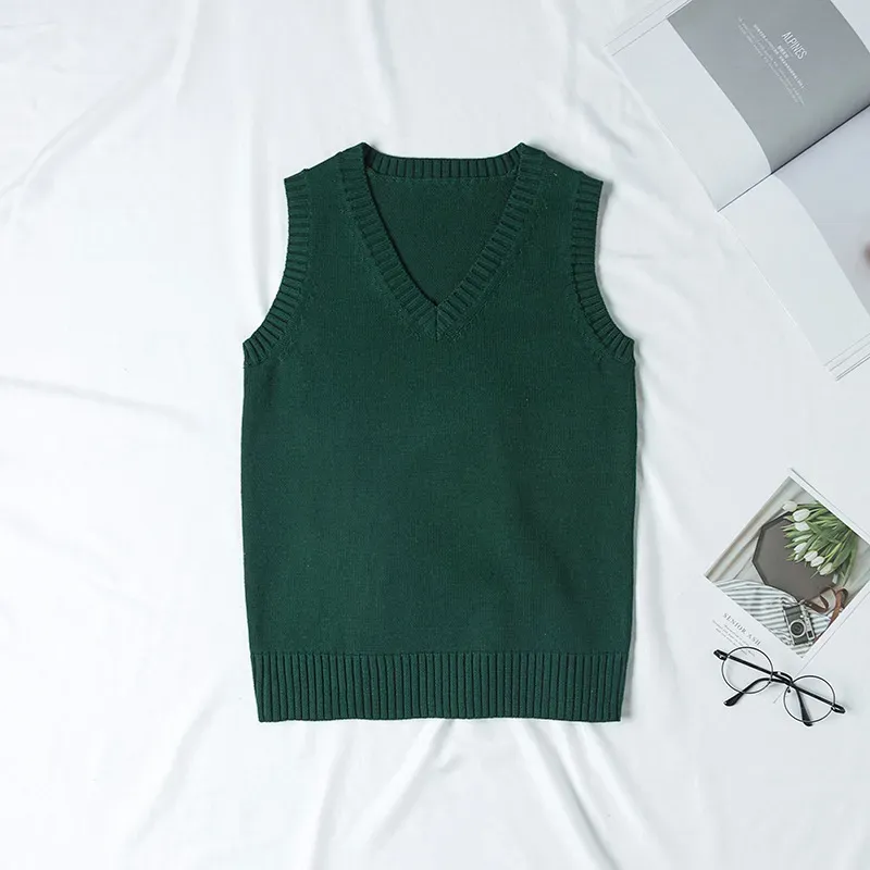 Women Fashion Solid Color V-Neck Sleeveless Knitwear - Image 16