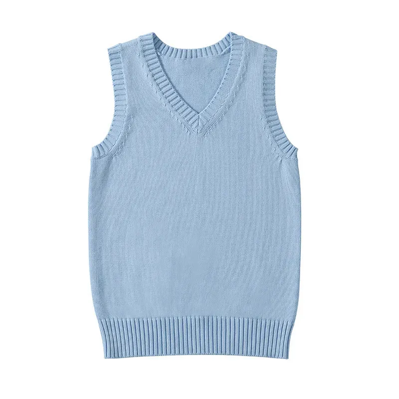 Women Fashion Solid Color V-Neck Sleeveless Knitwear - Image 19