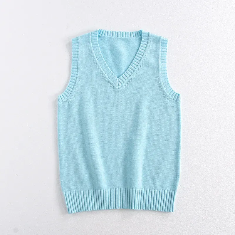 Women Fashion Solid Color V-Neck Sleeveless Knitwear - Image 22