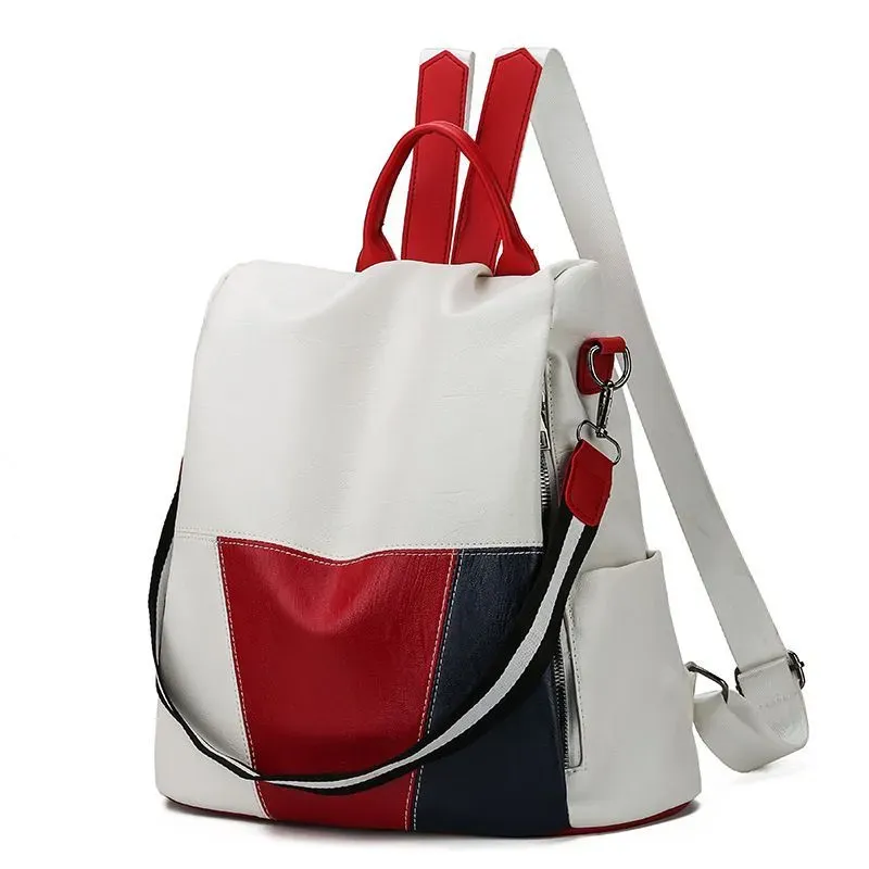 Leisure All-Match Soft PU Leather Waterproof Backpack - Image 3