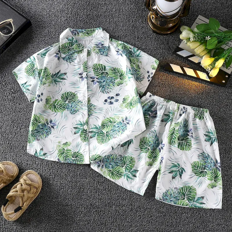Wholesale Boy'S Fashion Cartoon Print Shirt And Shorts Two-Piece Set - Image 12