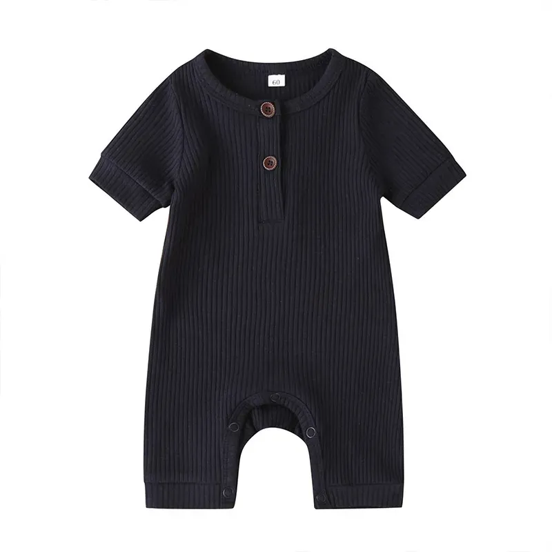 Wholesale Kids Simple Solid Color Short-sleeves Romper - Image 16