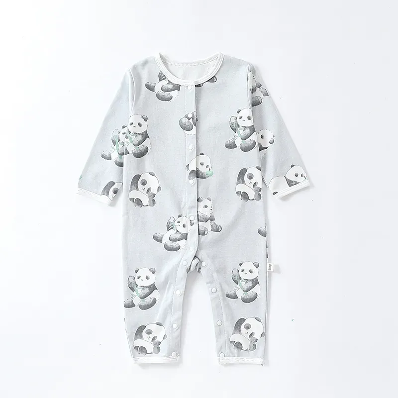 Wholesale Kids Baby Boys Girls Casual Cute Tiny Flower Animals Print Long Sleeve Romper - Image 10