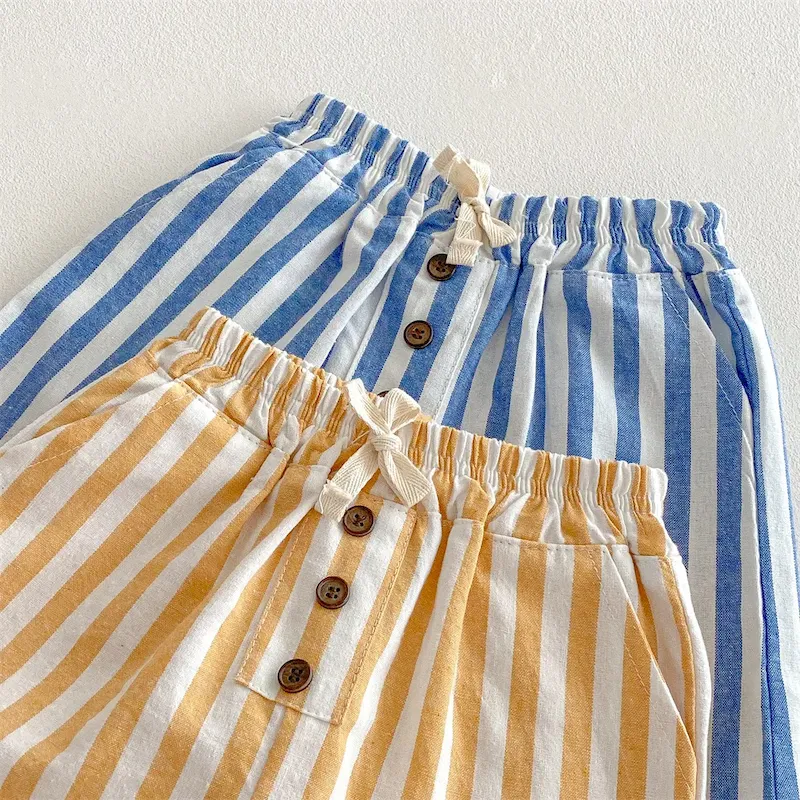 Wholesale Summer Kids Boys Girls Stripe Lace-Up Shorts - Image 4