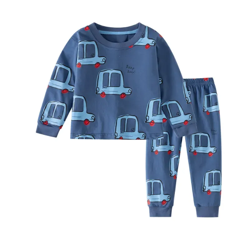 Wholesale Kids Boys Fashion Cartoon Printed Long Sleeve Top Slim Fit Pants Two-Piece Set - Image 4