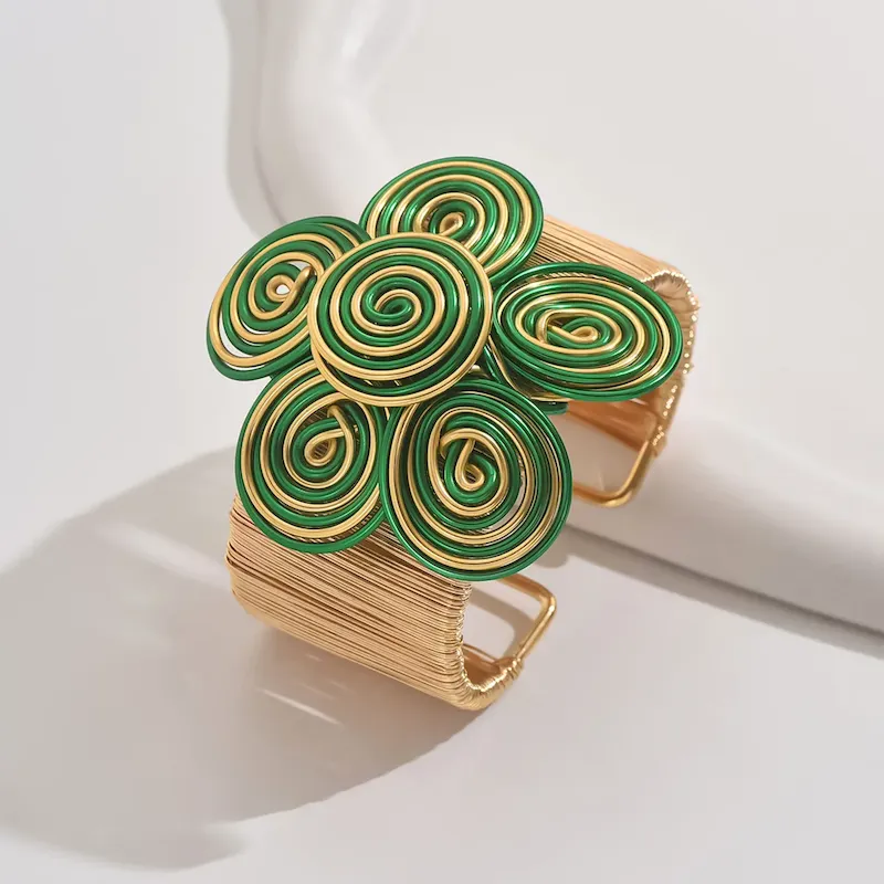 Wholesale Women Fashion Exaggerated Boho Floral Bracelet - Image 8