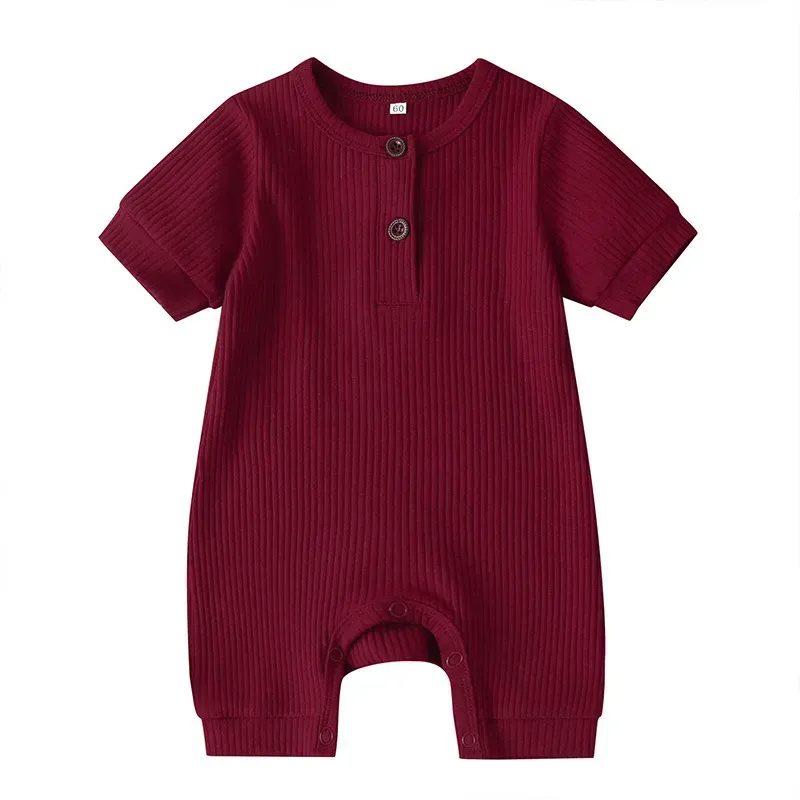 Wholesale Kids Simple Solid Color Short-sleeves Romper - Image 12