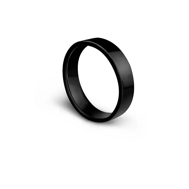 Wholesale Fashion Simple Solid Color Custom Laser Engraving Titanium Steel Ring - Image 3