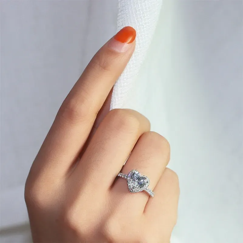 Wholesale Women Fashion Creative Love Zircon Ring - Image 3
