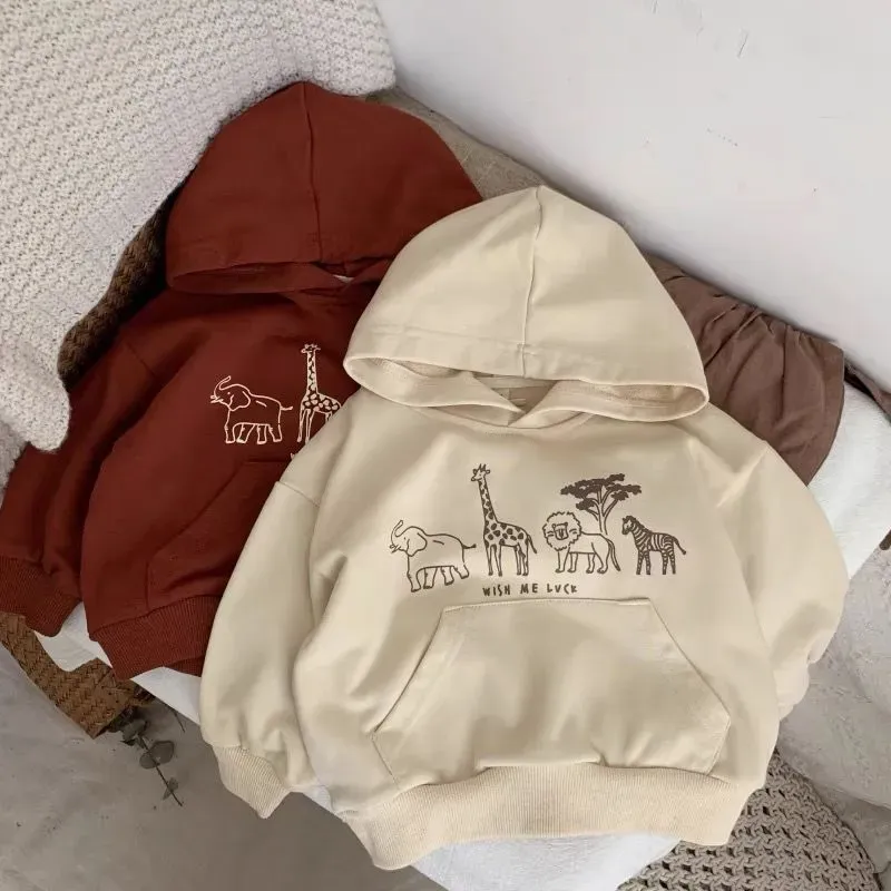 Wholesale Children'S Fashion Cute Cartoon Printed Long-Sleeve Hoodies