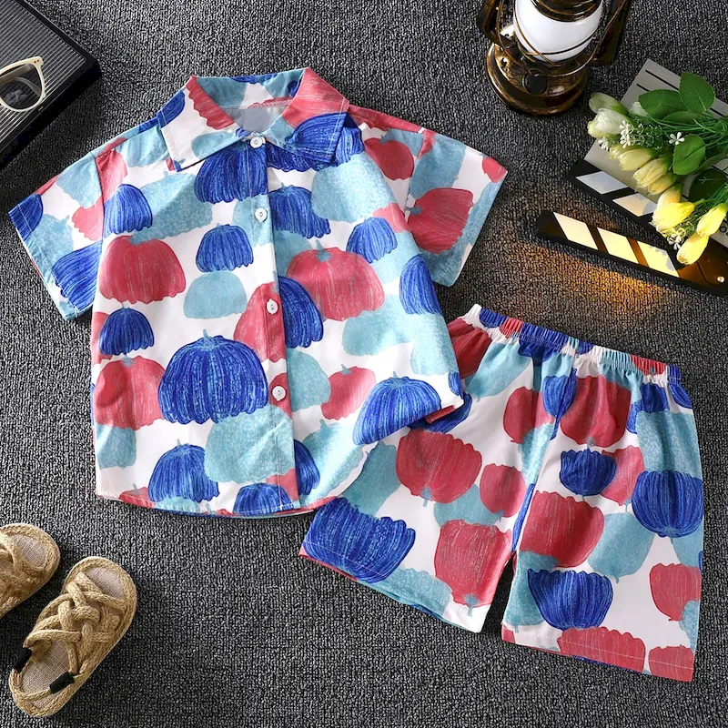 Wholesale Boy'S Fashion Cartoon Print Shirt And Shorts Two-Piece Set - Image 10