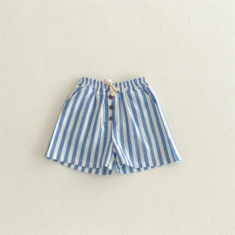 Wholesale Summer Kids Boys Girls Stripe Lace-Up Shorts - Image 2