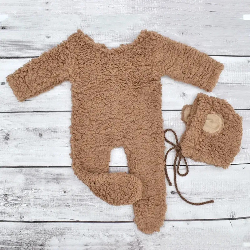Wholesale Newborn Baby Bear Photography Clothing Plush Jumpsuits - Image 10