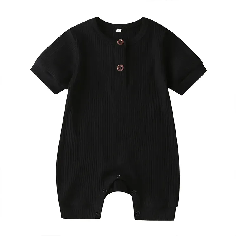 Wholesale Kids Simple Solid Color Short-sleeves Romper - Image 15