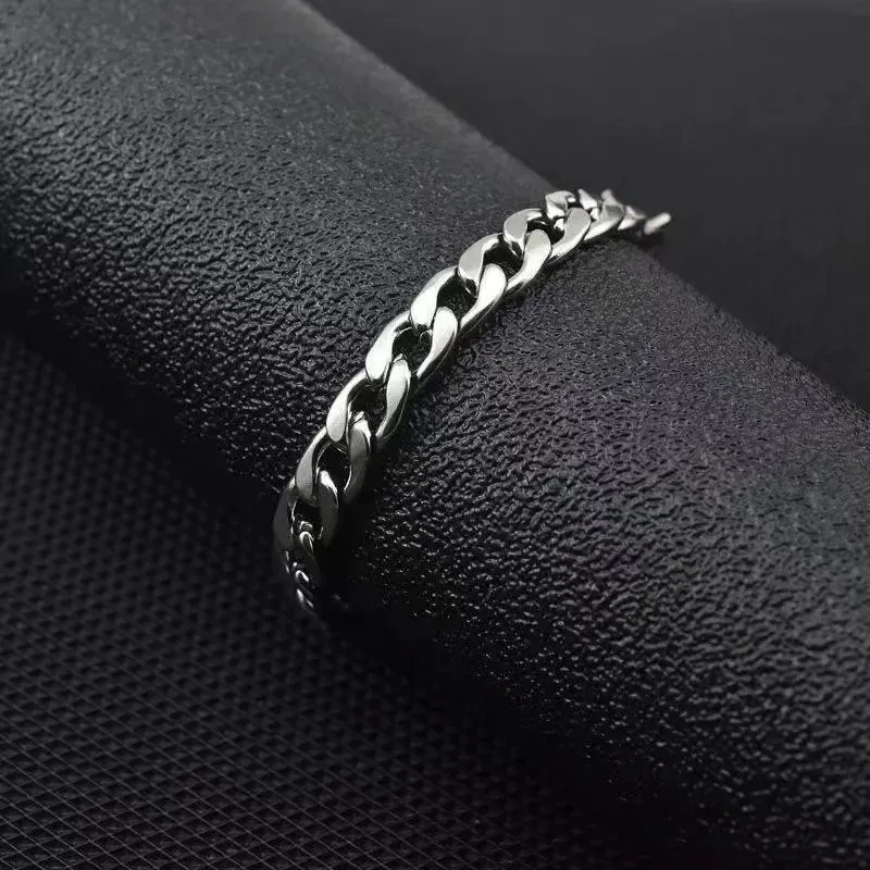 Wholesale Men Fashion Casual Cuban Titanium Steel Chain Bracelet - Image 4
