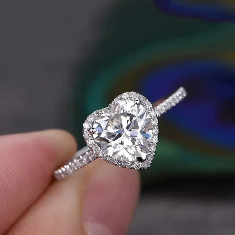 Wholesale Women Fashion Creative Love Zircon Ring - Image 4