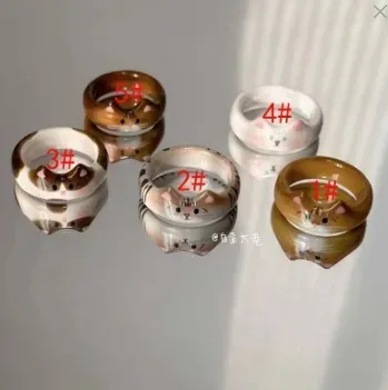 Wholesale Cartoon Cute Drop Glaze Cat Ring - Image 10