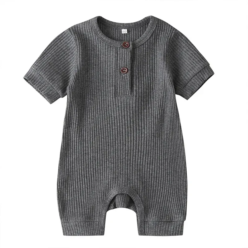 Wholesale Kids Simple Solid Color Short-sleeves Romper - Image 8