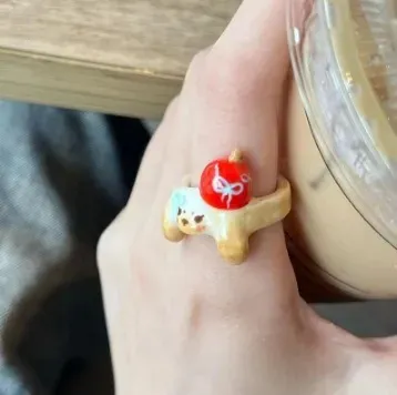 Wholesale Cartoon Cute Drop Glaze Cat Ring - Image 16