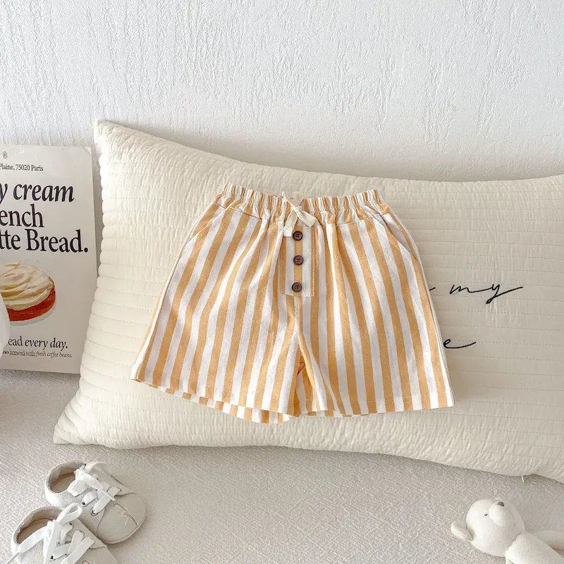 Wholesale Summer Kids Boys Girls Stripe Lace-Up Shorts - Image 6