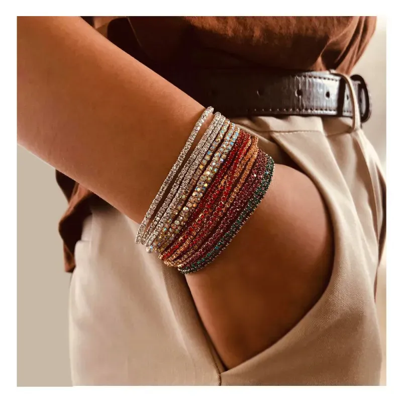 Wholesale Women Fashion Simple Stretch Rhinestone Bracelet