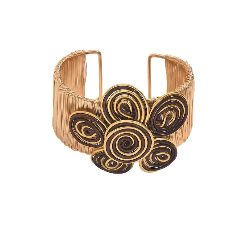 Wholesale Women Fashion Exaggerated Boho Floral Bracelet - Image 5