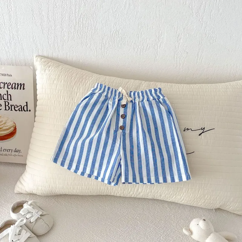 Wholesale Summer Kids Boys Girls Stripe Lace-Up Shorts - Image 7