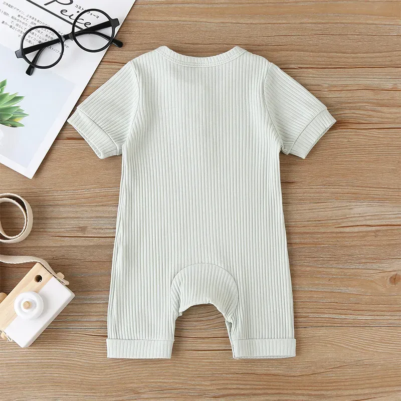 Wholesale Kids Simple Solid Color Short-sleeves Romper - Image 7