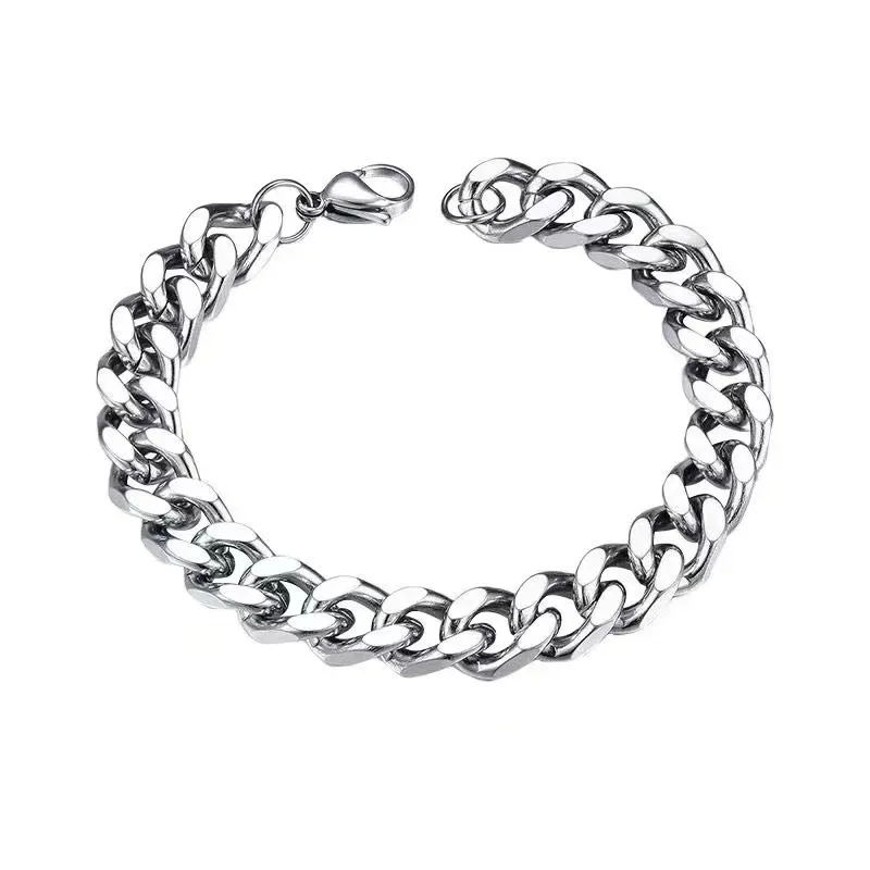 Wholesale Men Fashion Casual Cuban Titanium Steel Chain Bracelet - Image 5