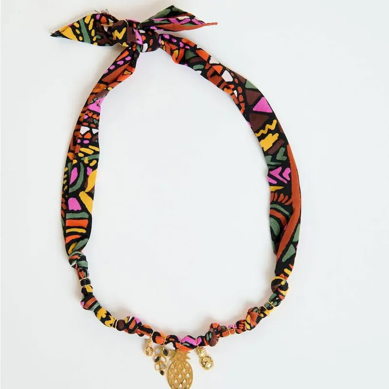 Wholesale Beach Series Marine Life Multicolor Floral Shell Pendant Ribbon Cloth Strip Necklace - Image 20