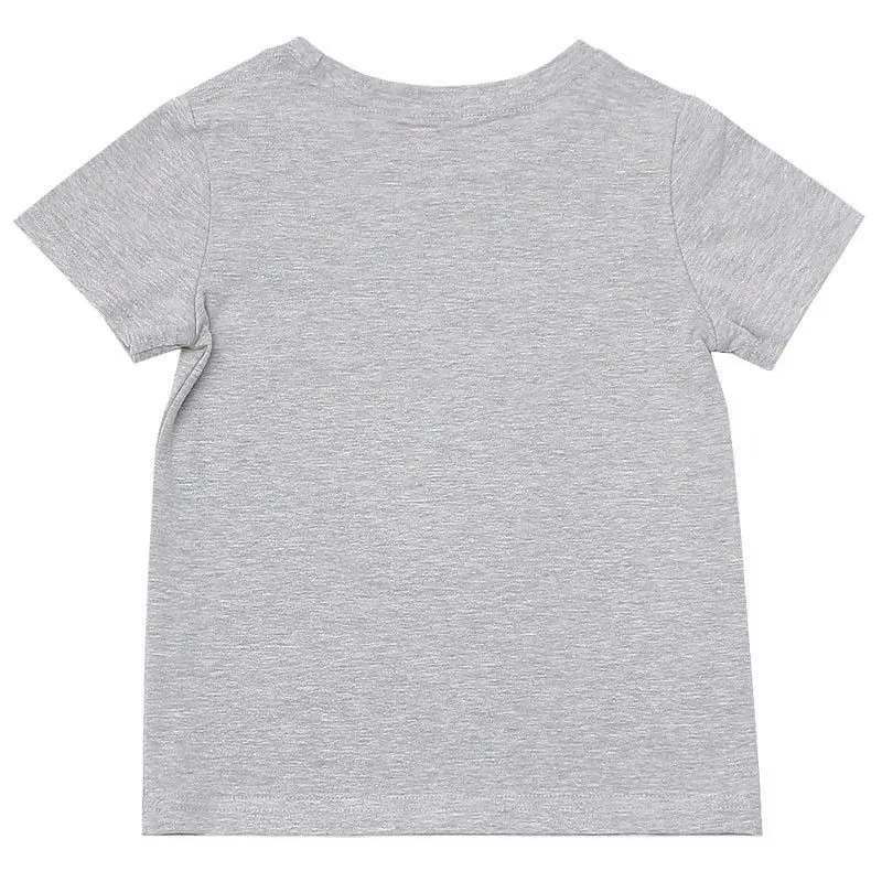 Wholesale Wholesale Boy Girl Letter Print Short Sleeves Grey T-shirt - Image 7