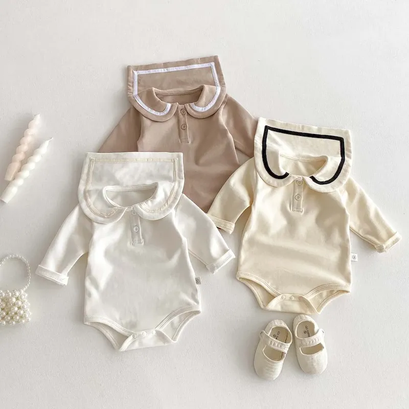 Wholesale Kids Baby Boys Girls Casual Cute Long Sleeve Romper - Image 4